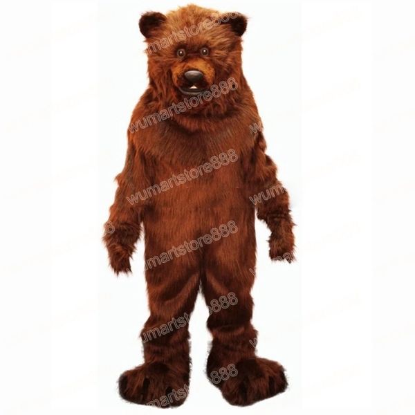 Halloween Grizzly Bear Maskottchen Kostüm Cartoon Tier Thema Charakter Carnival Festival Kostüm Kleid Erwachsene Größe Weihnachtsfeier Party -Outfit