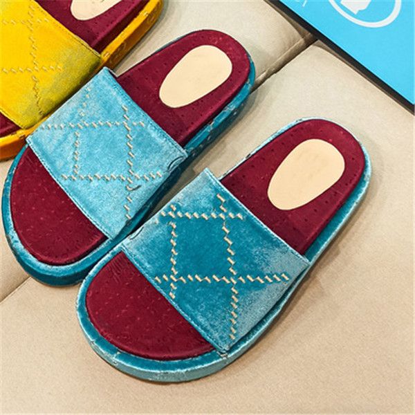 

designer woman slippers fashion beach thick bottom platform women shoes alphabet lady sandals leather high heel bule, Black