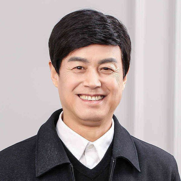 

nxy wigs men's wig real hair middle aged and elderly short headgear silk, Black