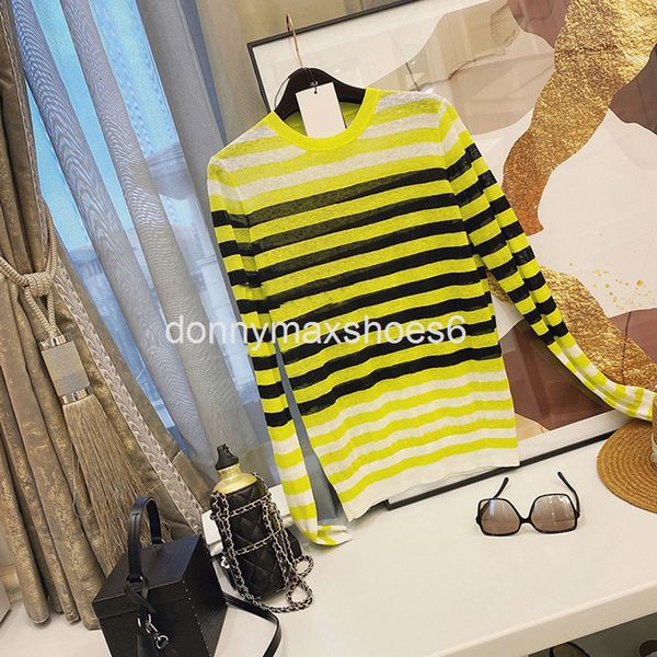 

women's knits & tees special rabbit same sweater casual thin stripe loose round neck pullover bottomed, White