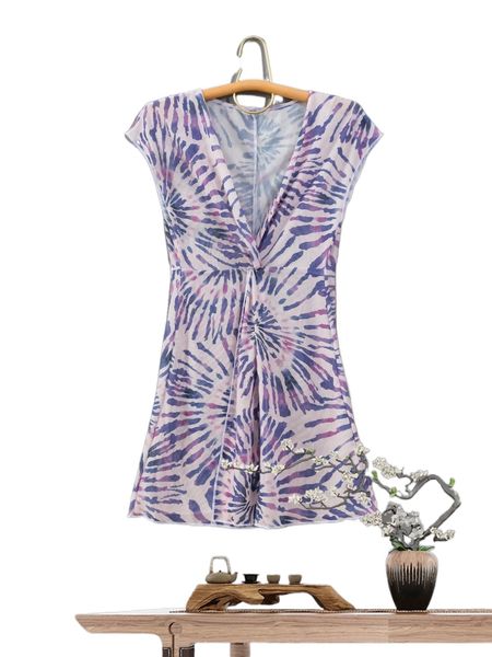 

tie dye cover up b570#, White;black