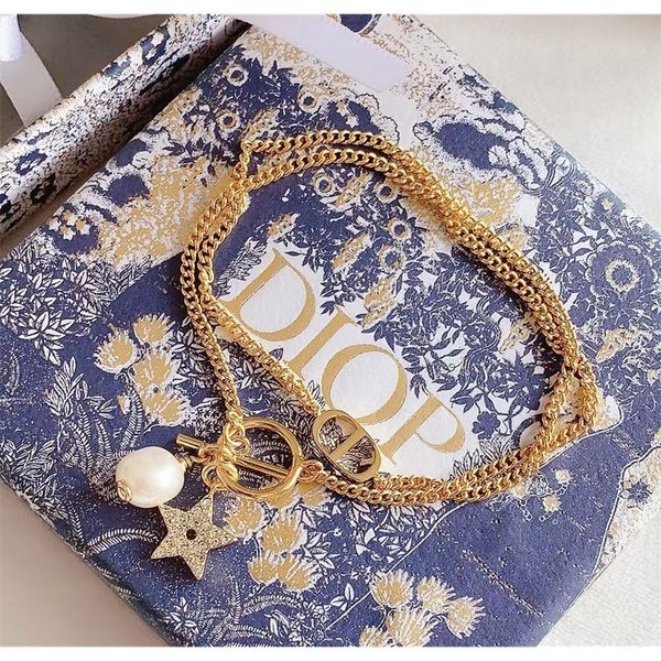 

design jewel pendant necklaces chain bracelets pearl diamond star double layer bracelet simple trend temperament women's bracelet, Black