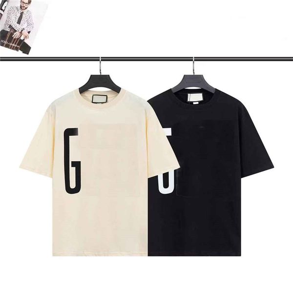 

leisure letter printed t shirt for men women spring summer cotton tees comfortable breathable, White
