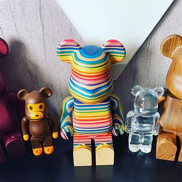 

rainbow wooden bear bearbrick haroshi vertical wood rainbow building block bear violent bear 400%28cm276y