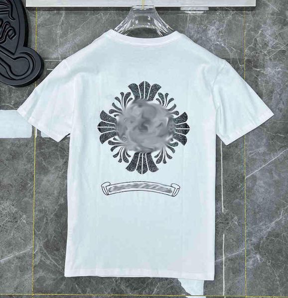 

fashion classic t shirts mens luxury letter ch t-shirt designers horseshoe sanskrit cross pattern tshirt summer tees women clothing short s, White;black