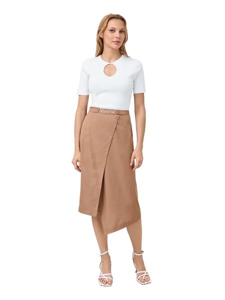 

motf premium lyocell asymmetrical skirt r9dc#, Black