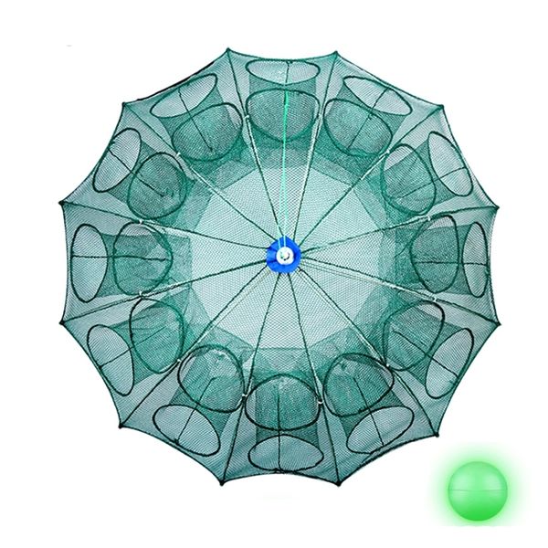 

powerful 428 holes automatic fishing net shrimp cage mesh nets foldable traps crab fish trap cast net cast fishing network tool 220623