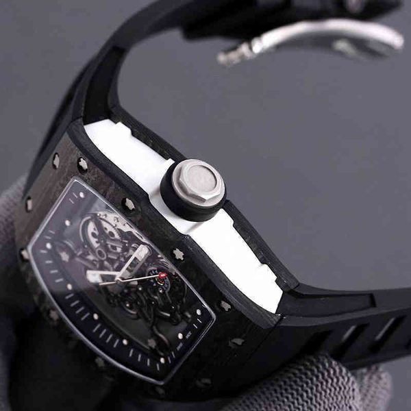 

rakish mechanical cool wrist watches tv factory rm055 business leisure carbon fiber case tape men's u6p1 2023 new luxury style hg, Slivery;brown