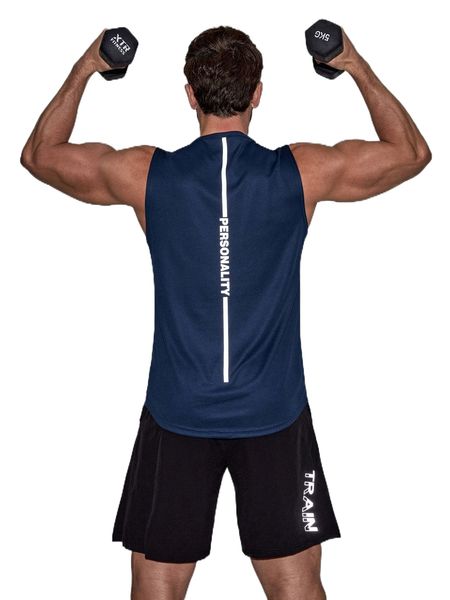 

men reflective letter graphic sports tank q3m7#, White;black
