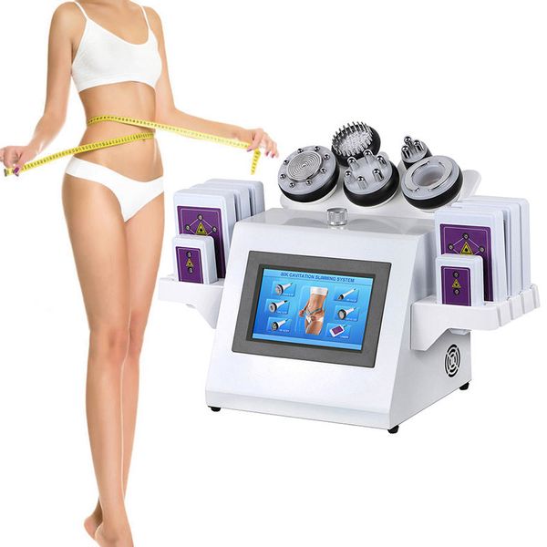 

home 6in1 cavitation rf laser slimming machine tripolar radio frequency 650 5mw lipolaser 80k ultrasonic body shaping skin tightening face l