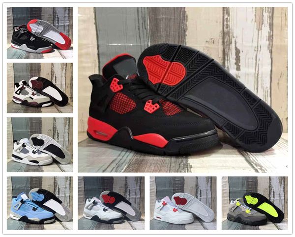 

jumpman 4s 4 basketball shoes university blue white oero shimmer black cat lightning union noir fire red bred pure money metallic purple