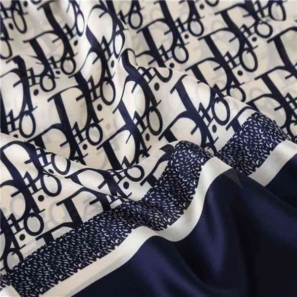 

9630 y0tl 2021 spring and autumn new d letter silk satin scarves women's foreign style printing long sunscreen shawl women high version, White