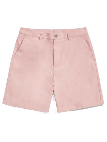 

romwe guys solid button fly shorts u0x4#, White;black