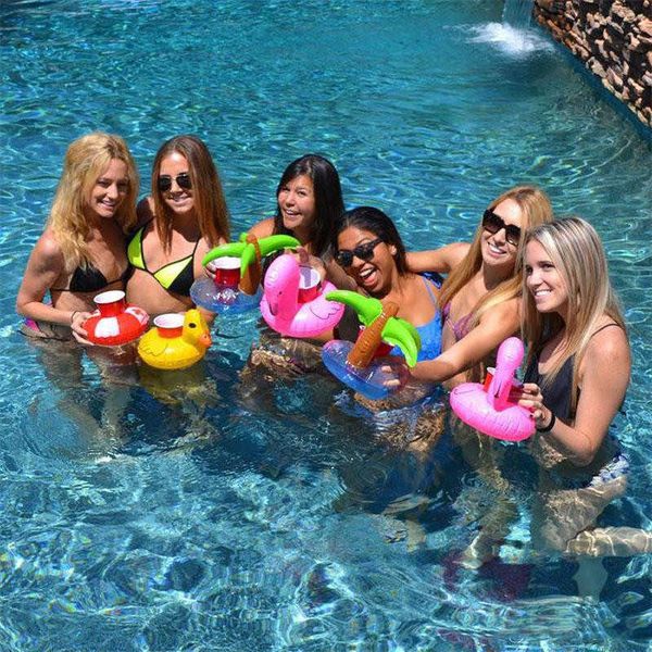 Brinquedos de piscina de brinquedos Drinks em Summer Beach PVC PVC Influível Drinking Cup Somer Coasters Bath Bath Brinqued