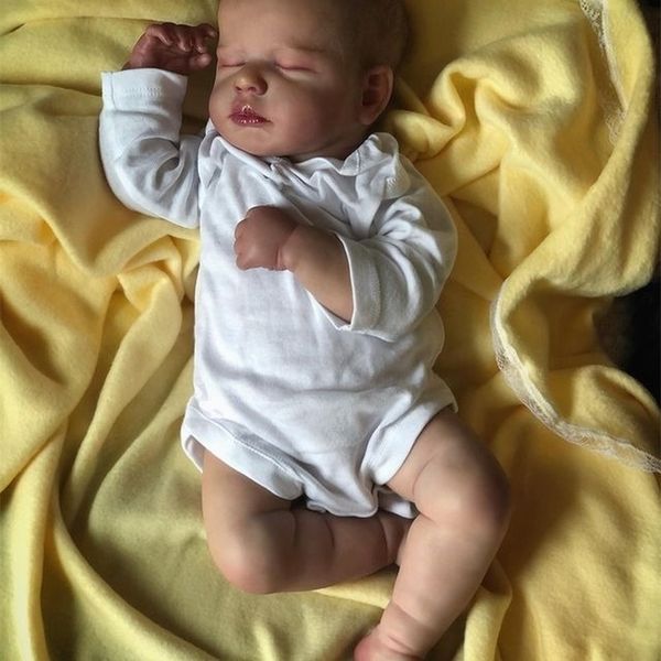 

19inch bebe doll reborn limited edition doll loulou sleeping born bebe lifelike soft real touch cuddly baby doll 220701