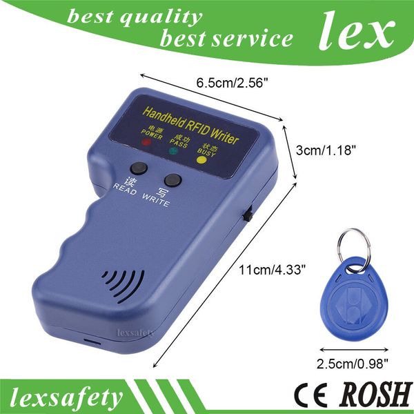 

125khz tk4100 em4100 rfid duplicator card reader copier writer video programmer em4305 tags card t5577 rewritable id keyfobs