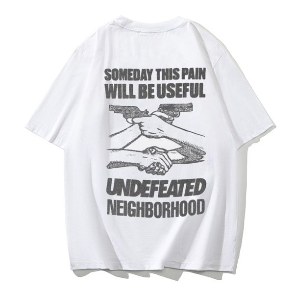 Undefeated Men's T-Shirts Graphic Cotton T Shirt Harajuku Hip Hop Tshirt Streetwear Punk Estética Feminina Roupas Masculinas Tee Top Casal Roupas