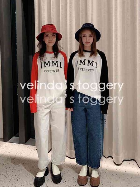 

women's t-shirt chaopai spring and summer raglan sleeve letter color matching long t-shirt simple slim versatile 5xq3 s3pe, White