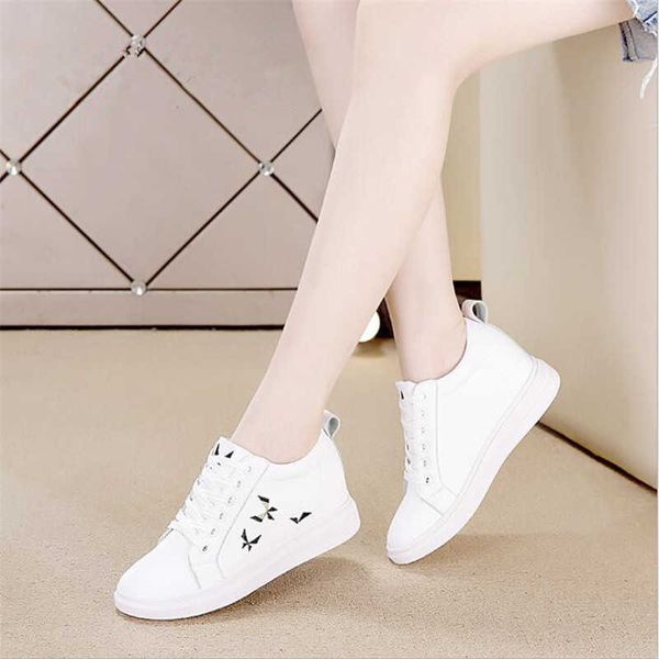 

paris classic luxury women's chunky sneakers genuine leather casual wedge shoes women high heels woman platform hand embroidery female, Black
