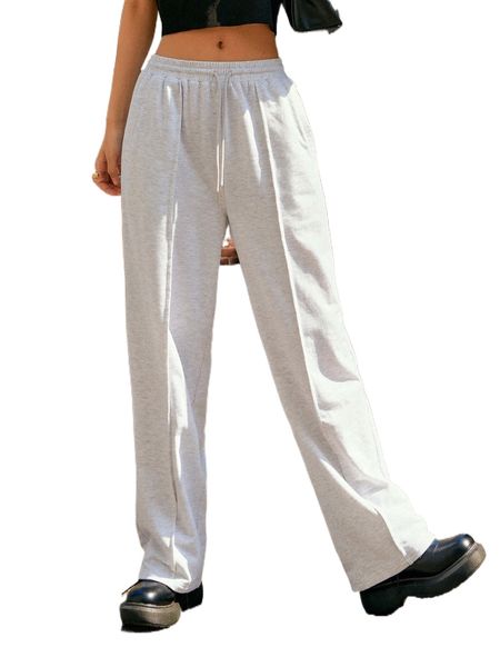 

dazy drawstring waist slant pockets sweatpants v0on#, Black;white