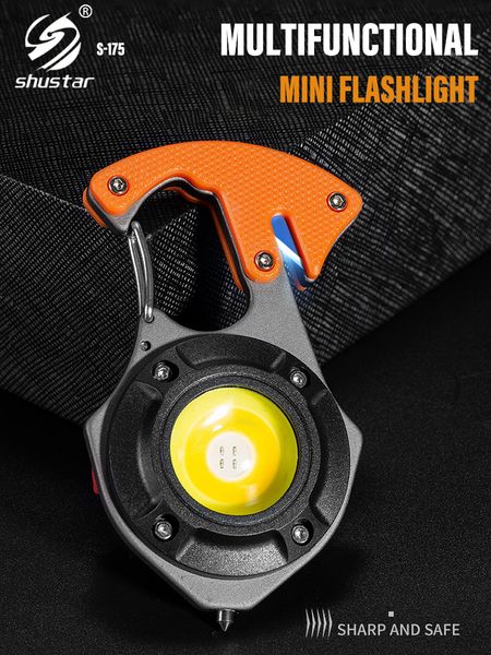 Multifunktional wiederaufladbare LED -Taschenlampe Mini -Torch mit starkem Magnet- und Leistungsanzeige wasserdichtes Aluminiumlegiermaterial