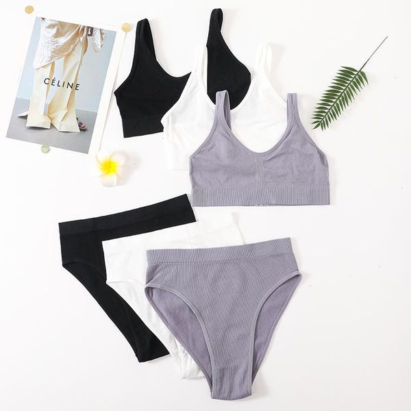 

women seamless bra set lingerie wire push up brassiere bralette unlined female crop high rise briefs underwear, Red;black