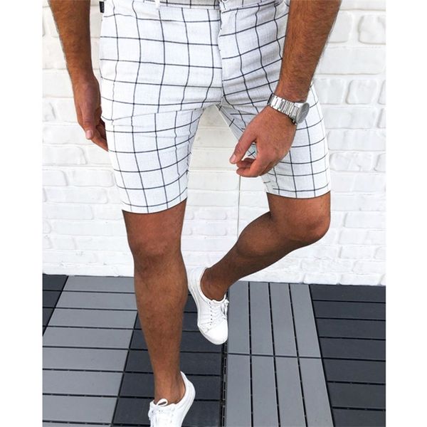 Est Homens Verão Casual Shorts Preto Xadrez Listrado Calças de Algodão Moda Masculino Bermuda Praia Homens Calças Roupas de Negócios 220524