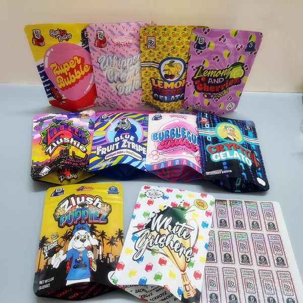 

backpackboyz 3.5g smell proof mylar bags resealable baggies backpack boyz crypto gelato 41 bubblegum dulee blue fruit ztripez gelatti