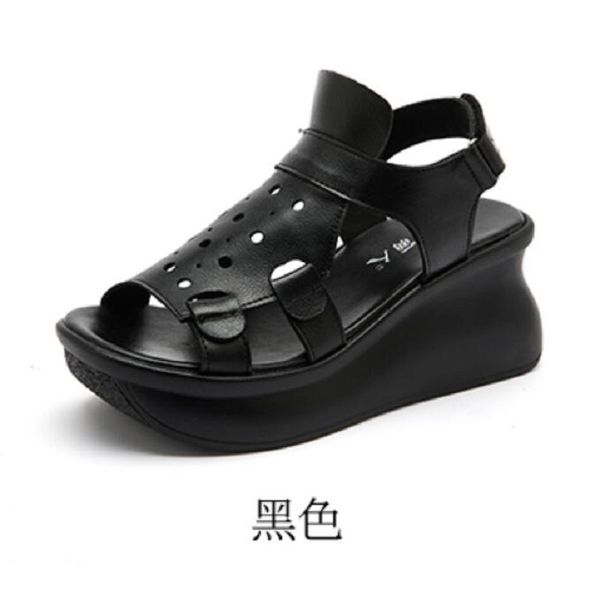 

women sandals summer shoes thick high heels platform black brown party woman pumps new brand da037