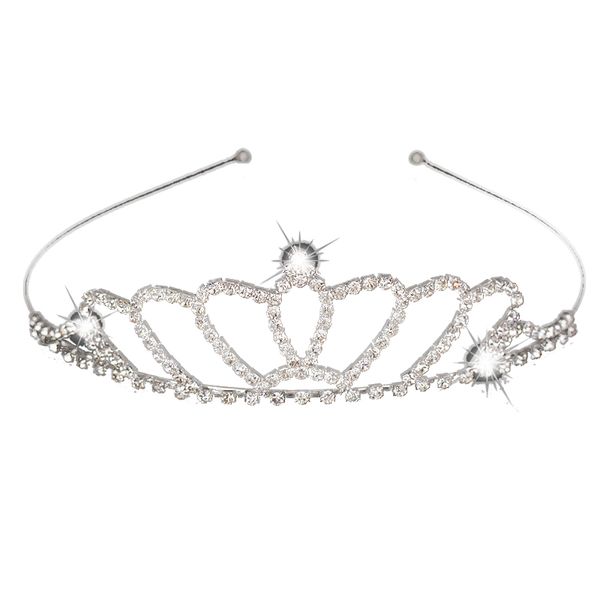 

new design beautiful shiny crystal bridal tiara party pageant silver plated crown headband wedding tiaras accessories ys222, White;golden