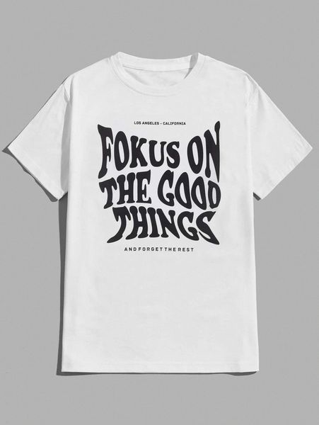 

romwe guys slogan graphic tee a2r1#, White;black