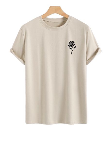 

men rose print tee 99nn#, White;black