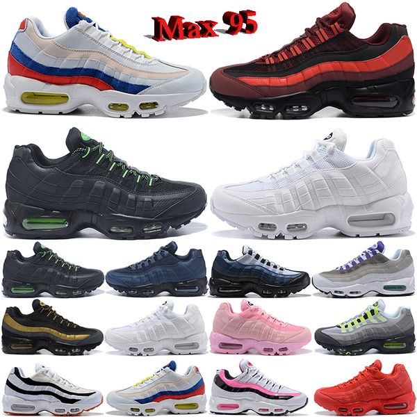 

designer mx 95 running shoes man woman og neon 95s what the ultramarine red rose pink suede navy blue corduroy sports size 36-45 nice
