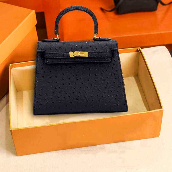 

bag herme dilavi women's bag 2021 new ostrich pattern kelys fashion versatile business one shoulder messenger bag hand