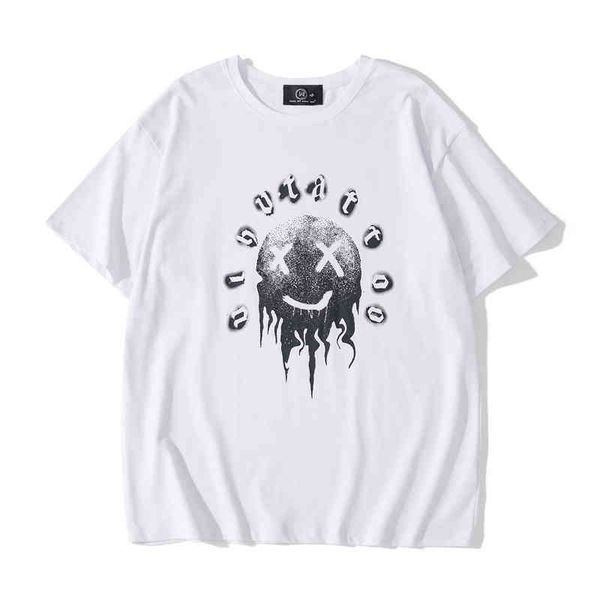 

new fashion trend brand short sleeve wholesale spring and summer off color boy face letter batch, White;black