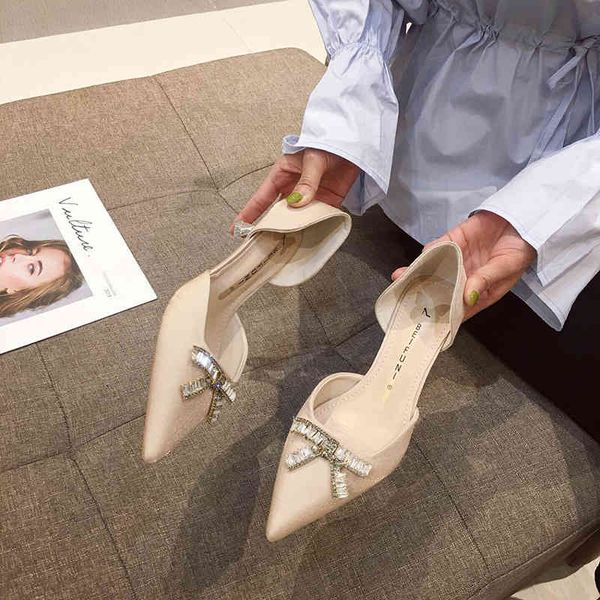 

sandals summer pointed high heels female stiletto design fairy feng shui diamond hollow shoes 35nt, Black