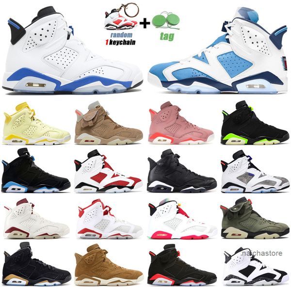 

6s unc jumpman basketball shoes mens trainers electric green carmine red infrared hare angry bull sport blue marron outdoor