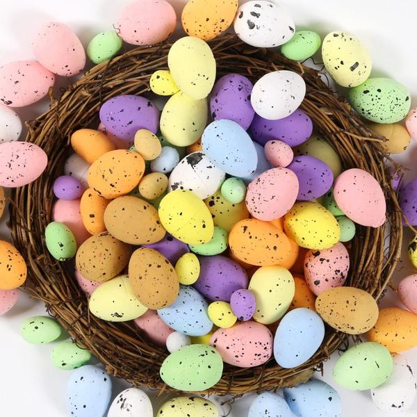 

party decoration 100pcs foam easter eggs decorations painted pigeon favor home decor bird's nest diy craft kids gift