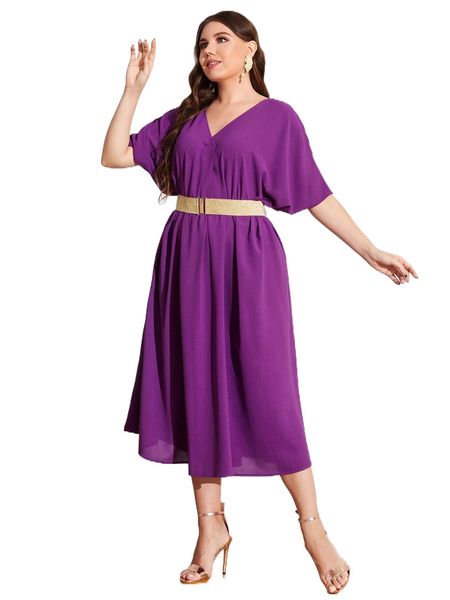 

plus batwing sleeve tunic dress without belt a0hr#, Black