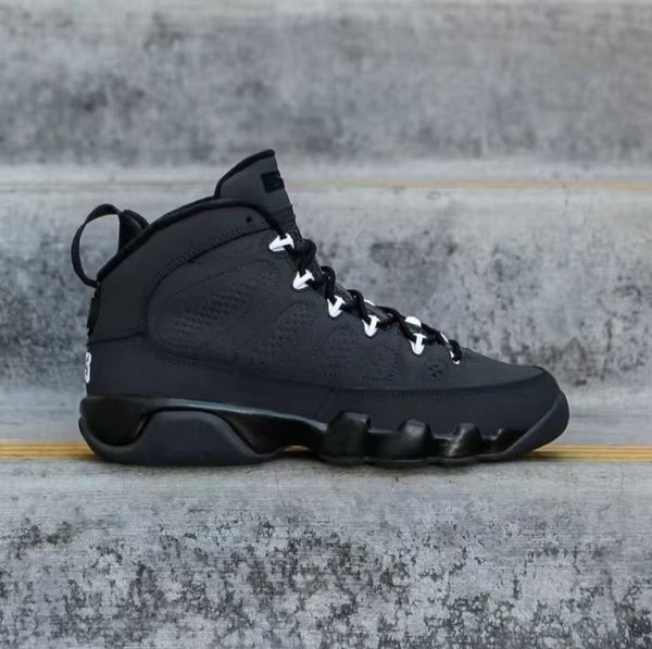 

with box 2022 9 anthracite basketball shoes men black white 9s sneaker