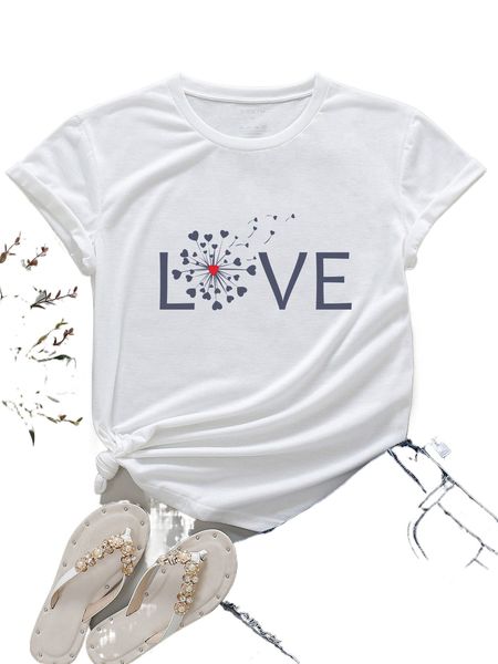 

dandelion & letter graphic tee d2ty#, White
