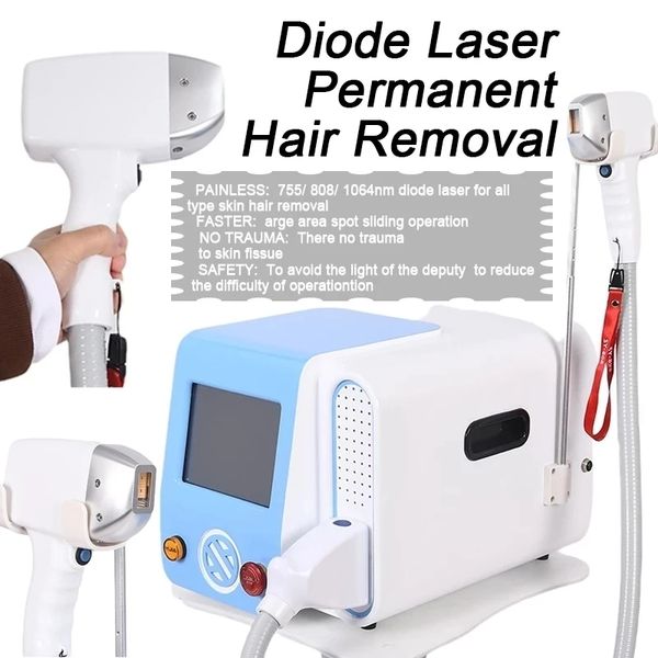 Novos dispositivos de remoção de cabelo a laser 755nm 808nm 1064nm 3 Diodo de comprimento de onda