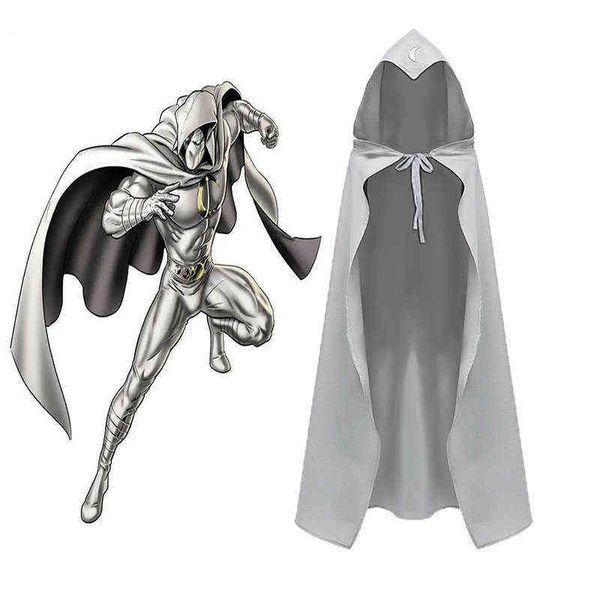 

1 pcs movie moon knight cloak with material silver marc spector cosplay cape l220714, Black;red