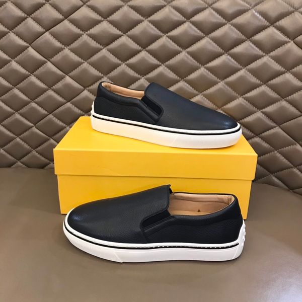 

men's casual luxury brand shoe all-match slip-on canvas shoes with box, Black
