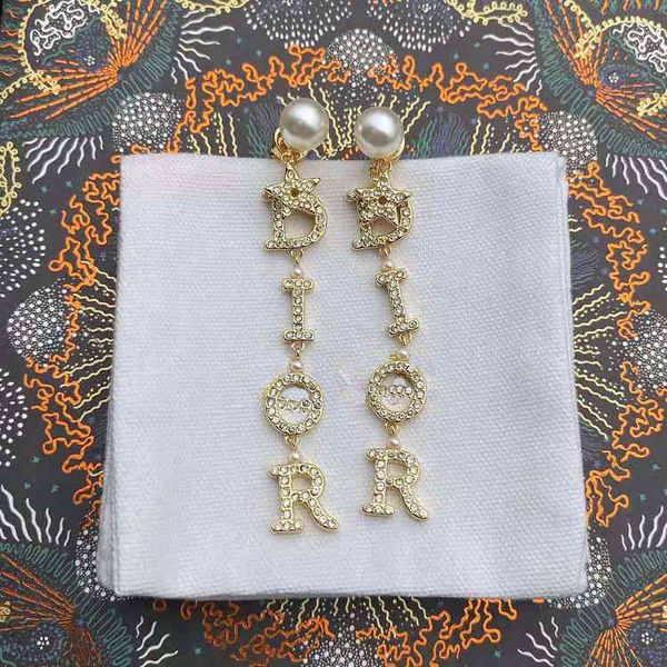 

new star earrings brass 925 personalized diamond inlaid pearl, Golden