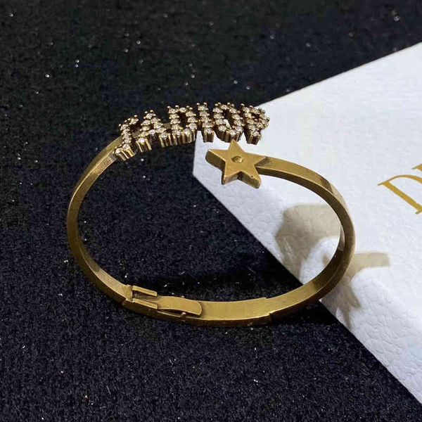 

fashion tide brand jewelry new luxury bracelet wholesale home dijia ja letter women's brass diamond, Silver