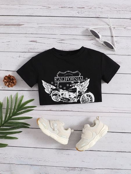 

baby letter & star & motorcycle pattern she, Blue