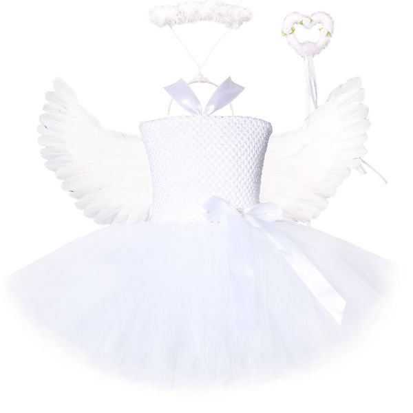 

white angel tutu costume for girls princess fairy cosplay dress with halloween costumes for kids girl clothes outfit 114y 220618, Red;yellow