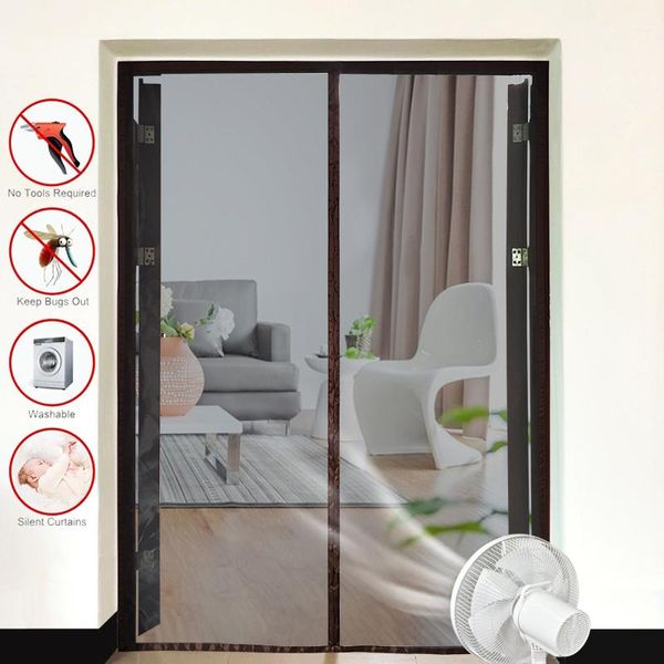 Tende per tende Zanzariera magnetica Estate Anti Bug Tende per porte Mesh Chiusura automatica Schermo Magic Kitchen Sticker TendeCurtain Cur