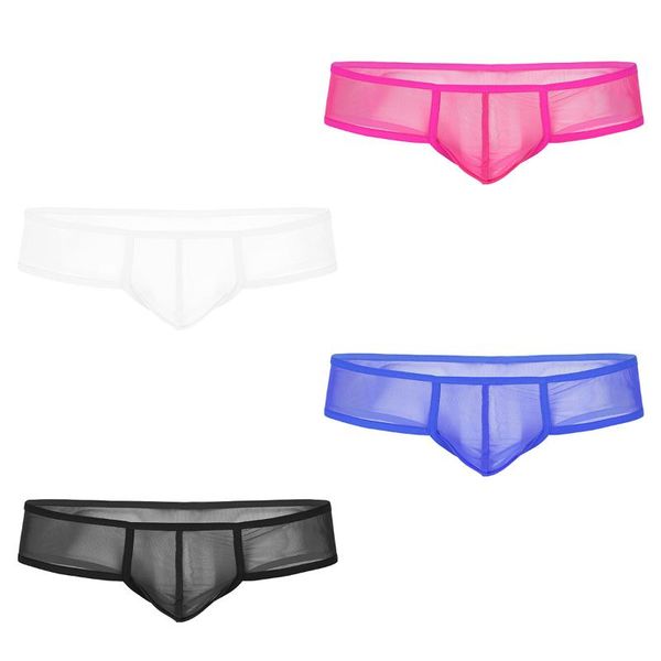 

men's swimwear gay underwear men panties bikini lingerie soft sheer mesh bulge pouch low rise g-string thong mini briefs underwearmen&#